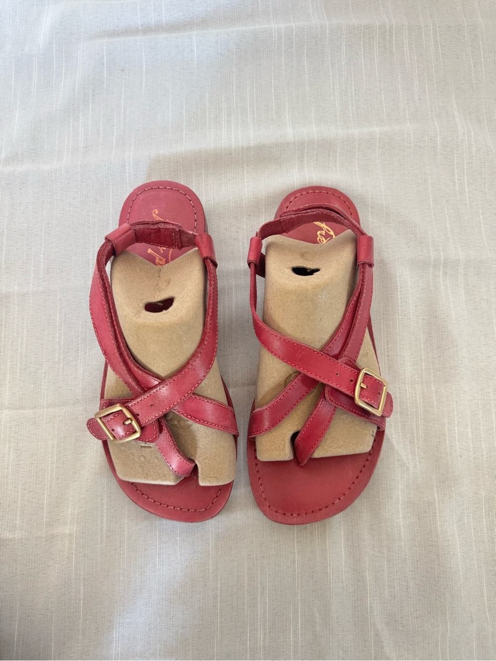 Free People Raspberry Suede Strappy Sandals Size 6 - Picture 6 of 9